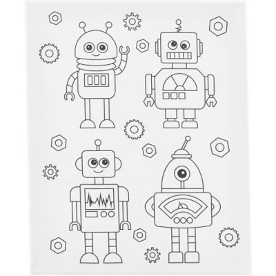 Creative Malířské plátno s předtiskem 24x30 cm ROBOTI – Hledejceny.cz