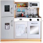 Kruzzel 9151 dřevěná kuchyňka s příslušenstvím XXL světle hnědá – Zboží Dáma