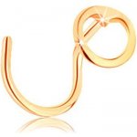 Šperky eshop zlatý piercing do nosu zahnutý malý kruh s vyřezaným srdíčkem GG143.10 – Zboží Dáma