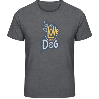 Gildan Soft Style tričko Design Vše co potřebujete je láska a pes - Dark Heather – Zboží Mobilmania