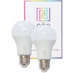 Immax LED žárovka Neo E27 8,5W RGB 2ks LED žárovka , E27, 230V, A60, 8,5W, teplá bílá + RGB, stmívatelná, 806lm, Zigbee Dim, 2ks 07004B – Zboží Živě