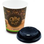 Papírový kelímek Coffee to go M 280 ml PAPPE + víčko vypouklé černé Ø 80 mm PS 82228 – Hledejceny.cz