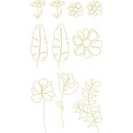 DP Craft Průhledné samolepky se zlatými květy-pvc-43ks – Zboží Dáma