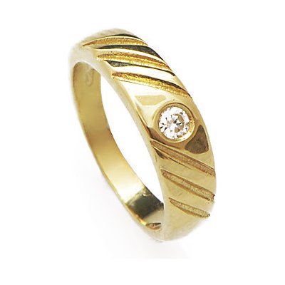 Zlatnictví Zlatíčko Dětský prstýnek ze žlutého zlata se zirkonkem a rytinkou 010.00006 – Zboží Mobilmania