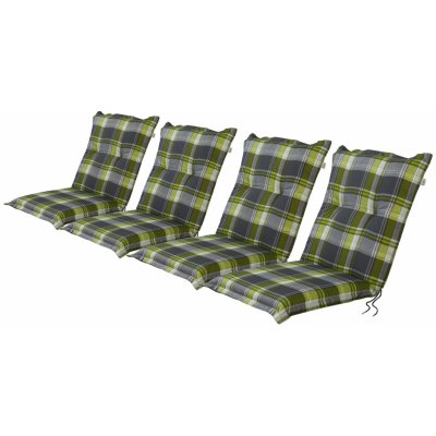 LIVARNO home Sada potahů na židli / křeslo Valencia, káro / zelená / šedá 97 x 47 x 8 cm, 4dílná – Zboží Mobilmania