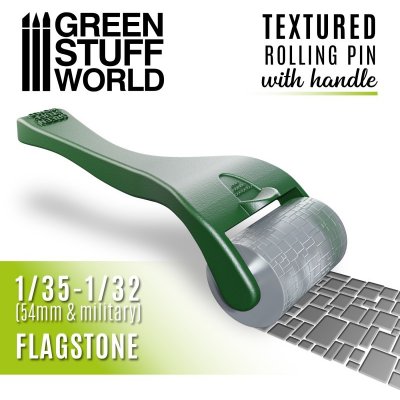 Green Stuff World Rolling pin with Handle Flagstone