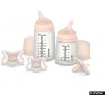 Suavinex sada lahev 270ml + 150ml + šidítko celosilikon klip Fox šedá – Hledejceny.cz