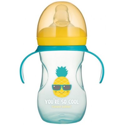 Canpol babies tréninkový hrníček s úchyty So Cool tyrkysový 270 ml