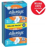 Always Hygienické Vložky Ultra Day Normal Velikost 1 Křidélka 20 ks – Zboží Mobilmania