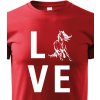 Dětské tričko dětské tričko Láska ke koním, červená