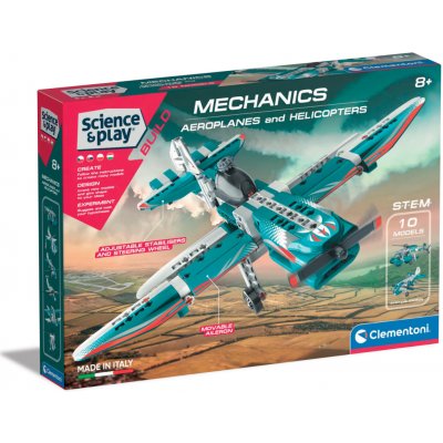 CLEMENTONI Science&Play Mechanická laboratoř 10v1 Letadla a vrtulníky – Zboží Mobilmania