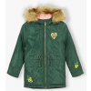 Dětská bunda 5.10.15. dívčí zimní zelená parka s kožešinovu kapucí zelená