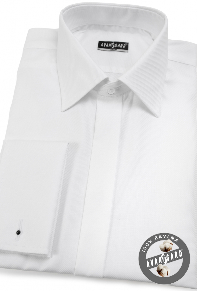 AMJ košile dlouhý rukáv na manžetové knoflíčky JDAP018MK bílá od 800 Kč -  Heureka.cz