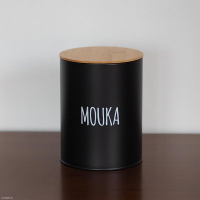 Bydlení M.S. Plechová dóza na mouku Black 17,5 x 13 13