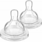 Philips Avent dudlík na kojeneckou láhev airflex 4 otvory transparentní 2 ks – Hledejceny.cz
