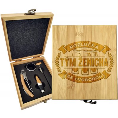 Sablio Dárková sada na víno Rozlučka se svobodou tým ženicha: 147×168×49 mm – Hledejceny.cz