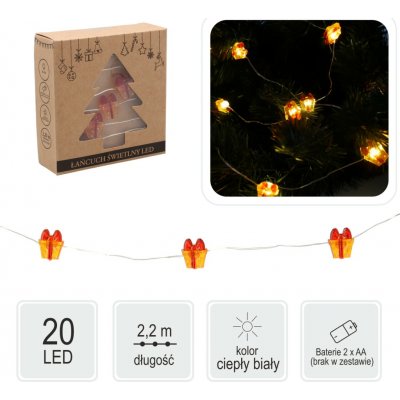 Pro-Tech shop Světelný LED řetěz dárky 20 LED na baterie 69542 – Hledejceny.cz