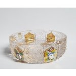 Bohemia Crystal luxusní broušený popelník zlacený 155 mm – Zboží Dáma