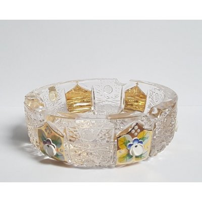 Bohemia Crystal luxusní broušený popelník zlacený 155 mm – Zboží Dáma