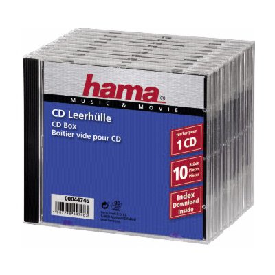 Hama CD BOX náhradní obal, 10ks/bal, transparentní/černá – Zboží Živě