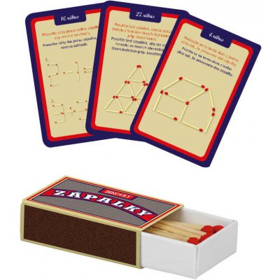 DINO Hra Zápalky 50 logických hlavolamů se zápalkami v krabičce – Zboží Mobilmania