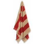 ferm LIVING Bavlněná osuška Alee Light Camel/Red 70 x 140 cm, červená barva, textil – Hledejceny.cz