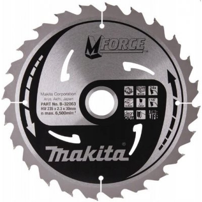 Řezný kotouč na dřevo Makita 235x30MM 24Z pila ORIGINÁL – Zboží Dáma