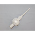 Ornex Vánoční ozdoba špice skleněná pruhy bílá 280 mm – Zboží Dáma