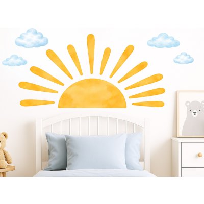 Nalepte.cz Zapadající slunce textilní přelepitelná samolepka na zeď arch 46 x 23 cm – Hledejceny.cz