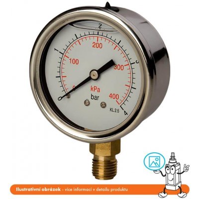 Pneumatics & Hydraulics Manometr glycerinový stranový 0/1 bar - G1/2" – Hledejceny.cz