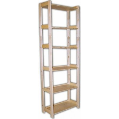 Biedrax Regál dřevěný masivní 33,5 x 45 x 204 cm, 6 polic Přírodní – Zboží Mobilmania
