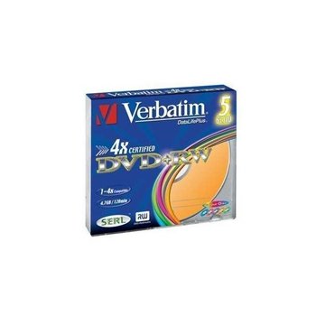 Verbatim DVD+RW 4,7GB 4x, slim case, 5ks (43297)