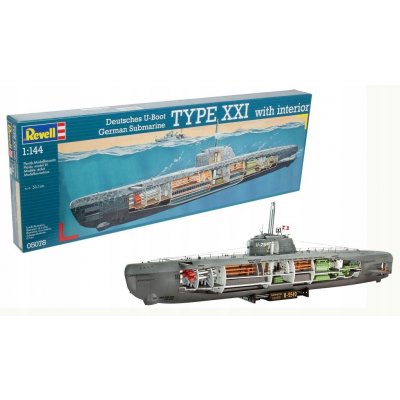 Revell Plastic modelKit ponorka 05078 Deutsches U-Boot Typ XXI mit Interieur 1:144