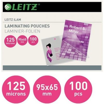 Leitz - 65x95mm, 125 mic, čiré, 100 ks – Zboží Živě