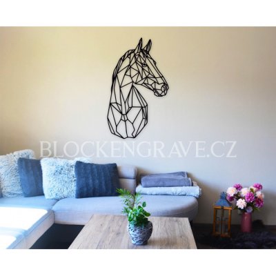 Block Engrave Dřevěná dekorace Kůň-Polygonální 67x41cm – Hledejceny.cz