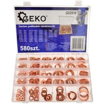 Sada měděných podložek 580 ks GEKO nářadí G02916 – Sleviste.cz