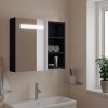 Koupelnový nábytek Nábytek XL Koupelnová zrcadlová skříňka s LED osvětlením šedá 60x13x52 cm