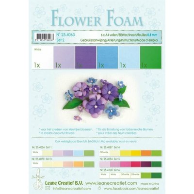 Flower Foam Speciální pěnová guma A4 - modrofialové barvy 6 ks – Zboží Živě