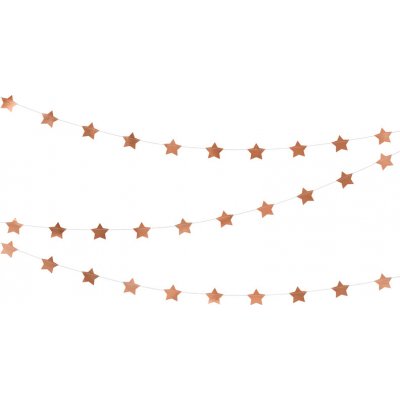 Girlanda hvězdičky růžové zlato 3,6 m – Zboží Dáma