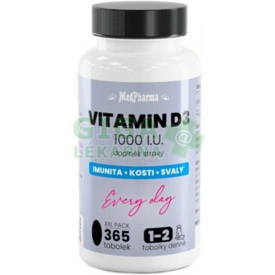MedPharma Vitamin D3 1000 I.U. 365 tablet – Hledejceny.cz