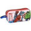 Školní penál CurePink Dvojitý Marvel Avengers Tři hrdinové 23 x 8 x 10 cm