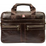 Nordee kožená pánská aktovka hnědá 38x27x9 cm – Zboží Dáma