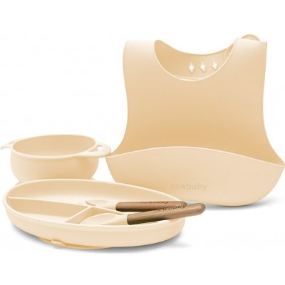New Baby Dětská silikonová jídelní sada béžová – Hledejceny.cz