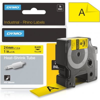 Páska Dymo Rhino bužírky, 24mm (1805444) žlutá, černý tisk, 1,5m – Zboží Živě