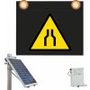 Piktogram Značka s výstražným světlem se solárním napájením, Zúžení vo