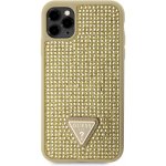 Pouzdro Guess, Rhinestones Triangle Metal Logo iPhone 11 Pro zlaté – Zboží Mobilmania