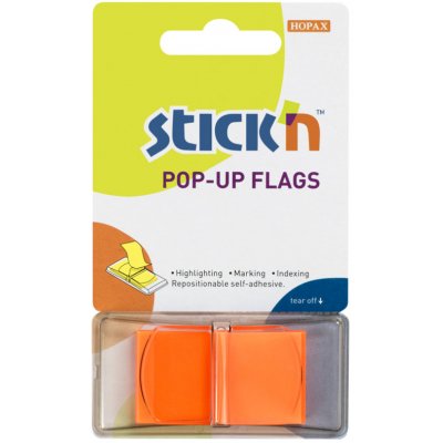 Záložky samolepicí Stick´n 45x25 mm, oranžové, 50 lístků – Hledejceny.cz