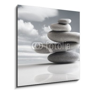Skleněný obraz 1D - 50 x 50 cm - pile of five stones hromada pěti kamenů