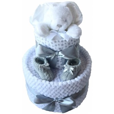 Brumlík plenkový dvoupatrový dort Zajíček šedý – Zboží Mobilmania