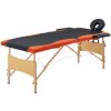 Masážní stůl a židle ZBXL vidaXL Skládací masážní stůl 2 zóny dřevěný černý a oranžový